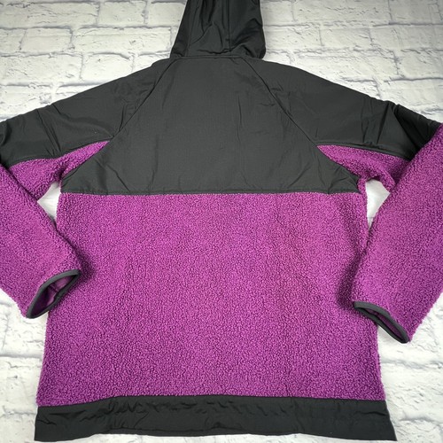 Under Armour Men’s Medium Mission Boucle Jacket Sweatshirt Hood Purple 1/4 Zip - Picture 11 of 12