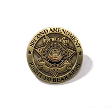 Second Amendment - Right To Bear Arms Enamel Lapel Pin, Metal Badge, Brooch Pin