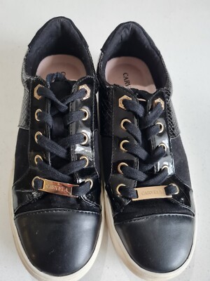 Carvela Women's Ladies Black Trainers With Gold Trim Shoes UK EU 37  UK