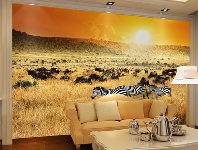 3D Soirée Zèbre 027 Photo Papier Peint en Autocollant ...