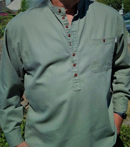 Chemises Grandad, Kaboo Trading design exclusif coton doux percé. 7 superbes cols. - Photo 8/12