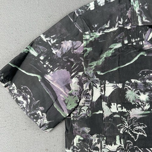 Outerknown Backyard Shirt Men’s Small Pitch Black Oasis Palm Print Short Sleeve - 第 6/19 張圖片