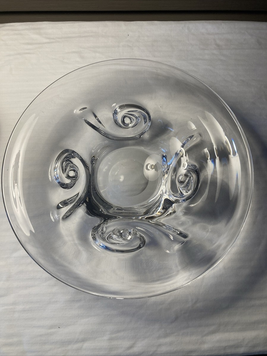 KOSTA BODA GORAN WARFF CRYSTAL SWIRL OCEAN WAVES CENTERPIECE