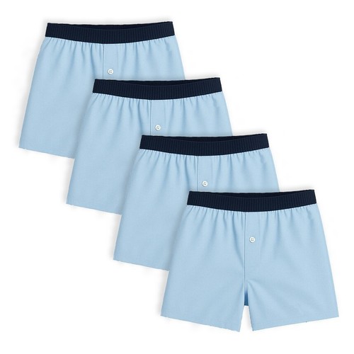 4er Pack Boxershorts Herren Classic TAGLESS Unterwäsche Boxershorts Comfort Baumwolle Blau - Bild 3 von 5