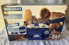 New Bud Light Beer 24 Can Insulated Cooler Bag with Built in Bluetooth Speakers