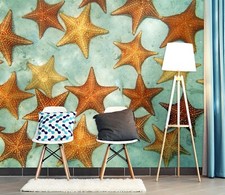 3D Orange Starfish S459 Wallpaper Mural Self-adhesive Removable Sticker Kids Pa