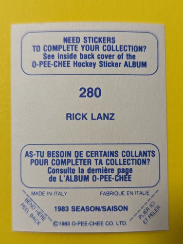 1983-84 O-Pee-Chee HNL Hockey Stickers...OPC U-Pick.. 166 to 330 - Picture 243 of 343