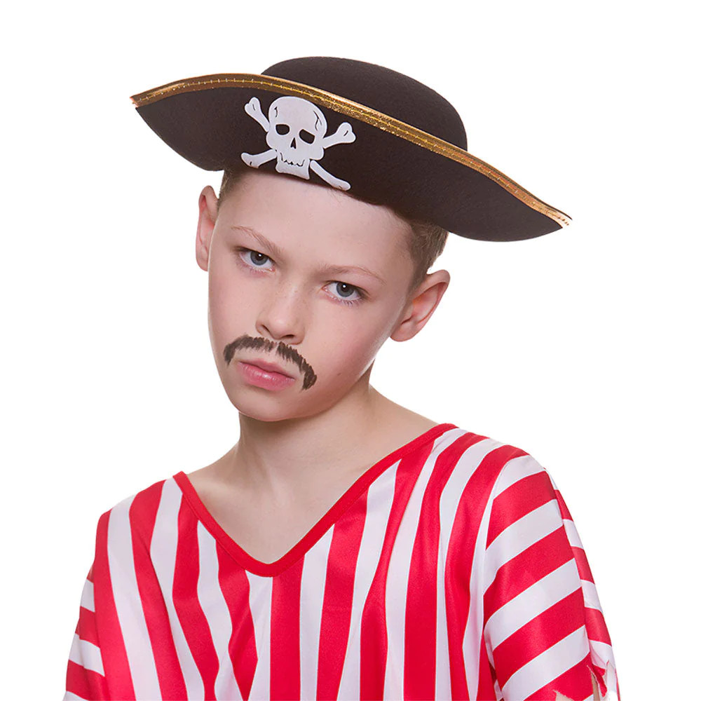 Tamaño Niño Sombrero de Pirata Infantil Bucanero Disfraz S
