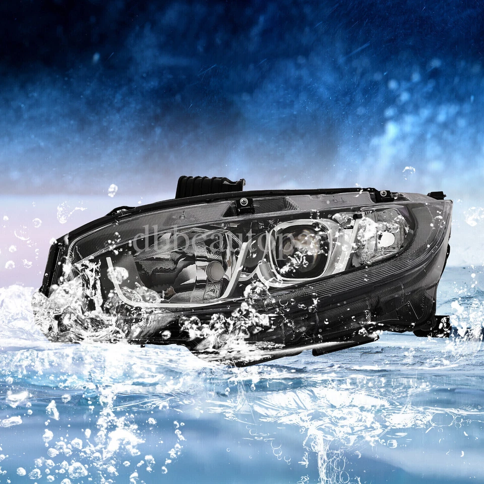 Halogen Headlight Left Drive Side Fit For Honda Civic 2016-2021 W/O Bulbs Foto 2 de 4