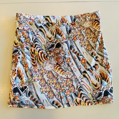 Ed Hardy Mesh Mini Skirt Womens Size Medium Wild Tiger Floral Fully Lined NWT - Picture 7 of 7