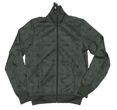 G-Star Raw Men's Asfalt Green All Over Graphic Lanc Track Jacket