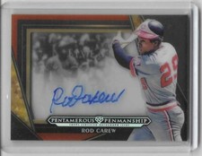 Rod Carew Topps FIVE STAR Pentamerous Penmanship 1 On Card Auto Autograph 1/3