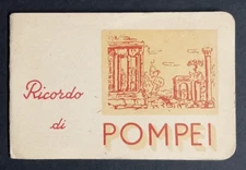 Ricordo di Pompei Fold Out B&W Photos Souvenir Booklet c1940s City Ruins Italy