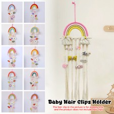 Hair Clips Hanger Organizer Wall Hanging Hair Bows Holder Weave Rainbow Baby