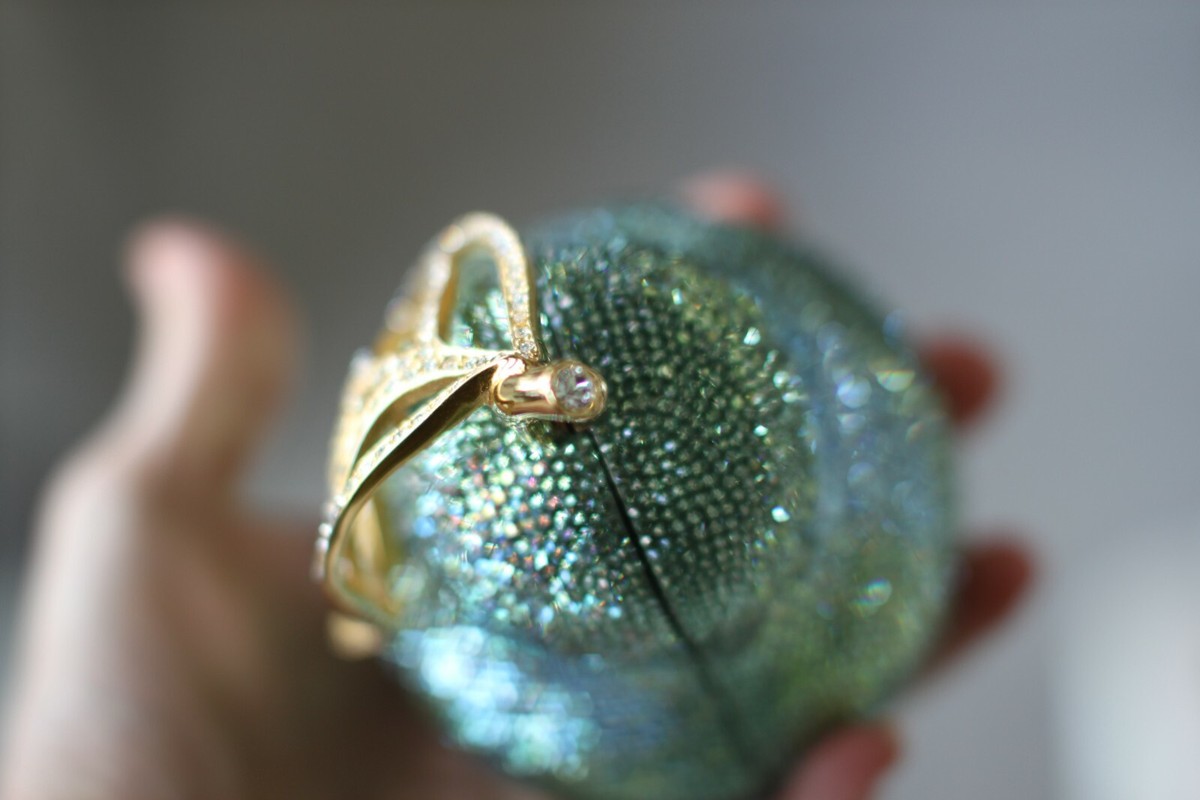 Judith Leiber Forelle Pear Evening Bag Clutch Swarovski Crystal