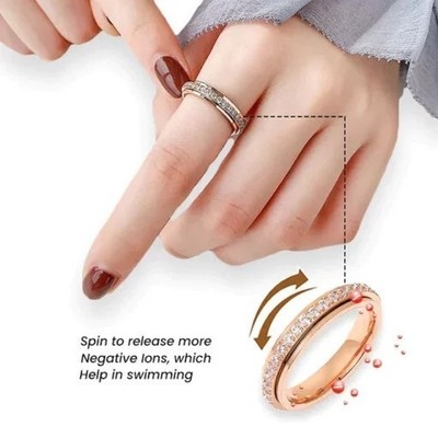 Titan Stahl Spinner Ring, kubisches Zirkonia Ewigkeit Band Fidget Ring DE