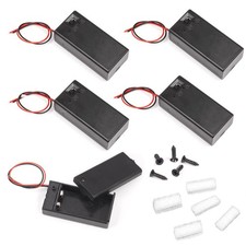 LampVPath Pack of 5 9v Battery Holder, 9 Volt Holder with Switch,...