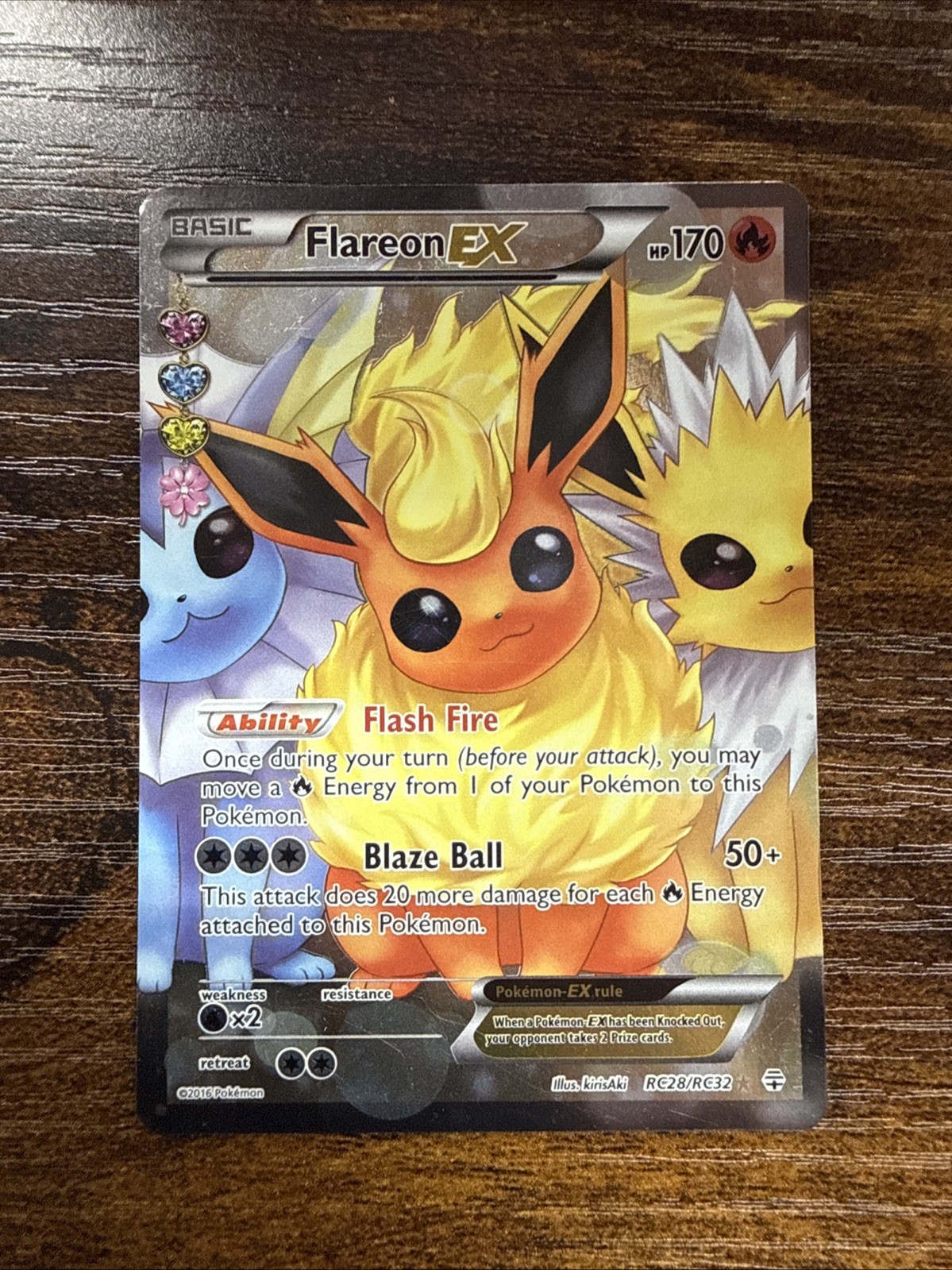 Flareon EX (Full Art) RC28-32 Generations: Radiant Collection Holo Pokemon Card