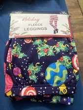 LILDY Women's CHRISTMAS ORNAMENTS POLYESTER/SPANDEX FLEECE Leggings L-XXL NEW