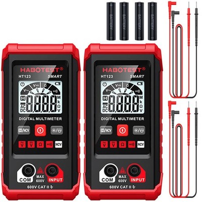 2x HABOTEST HT123 Digital Multimeter Tester DC AC Volt Ohm Meter NCV