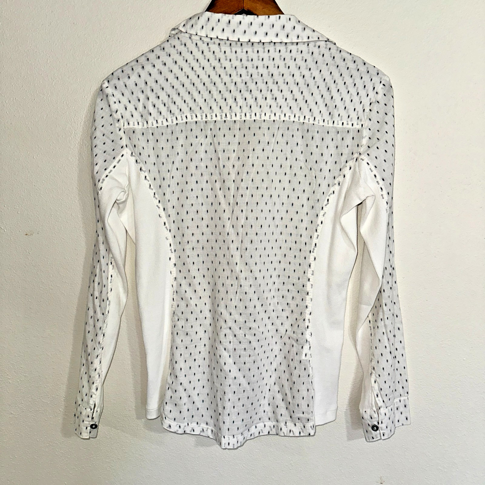 Mango MNG Womens Long Sleeve Shirt 8 White Lightweight Button Down thumbnail 2