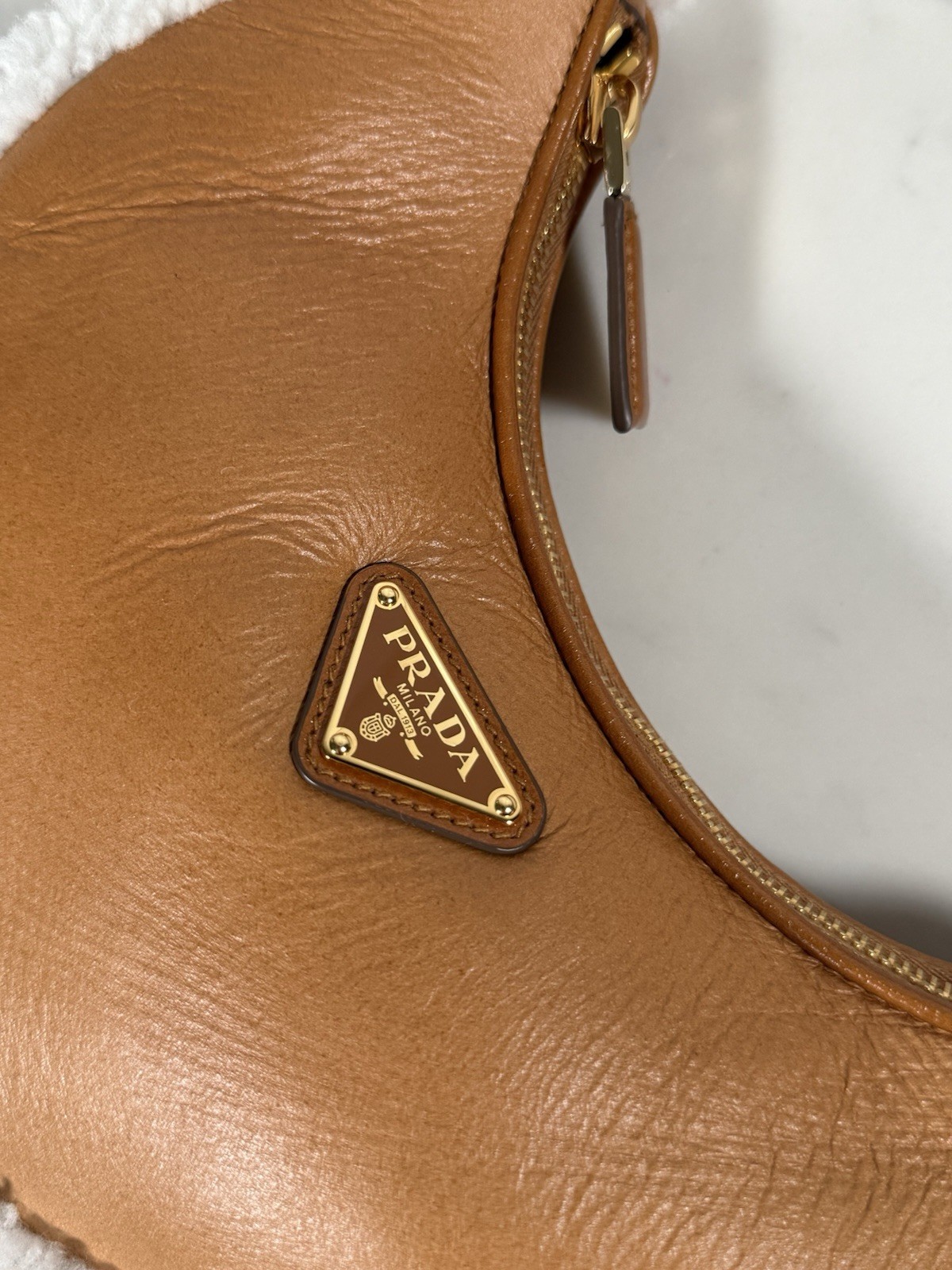 Authentic Prada Arqué Shearling Small Crossbody B… - image 3