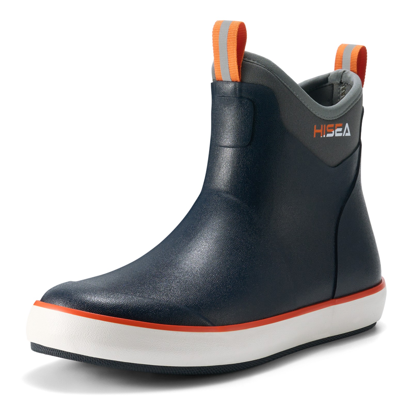 HISEA Men's Deck Boots Waterproof Fishing Rain Boots Anti-Slip Sailing Work Boot