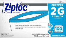 Ziploc Professional Freezer Bags, for Food Organization and Storage, Double Zipp