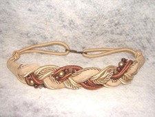 Vintage Handmade Timeless Hand Woven Cord and Beaded Belt 29 inches