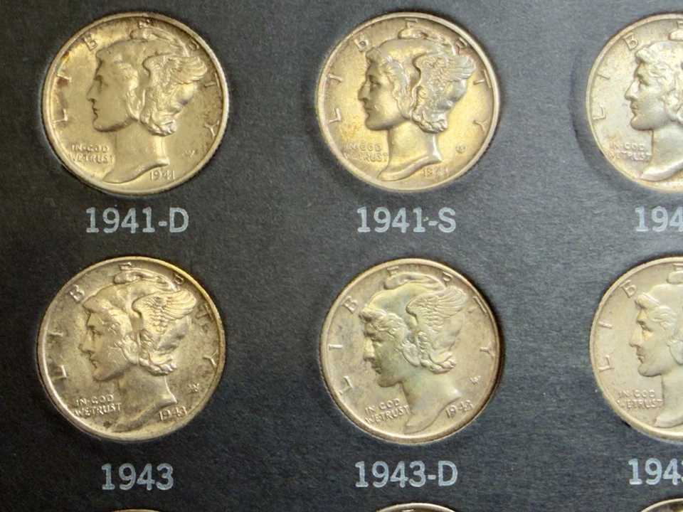 1941 - 1945 U.S. Mercury Dime Set (P/D/S 15-coin set) - Image 4 of 4