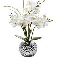 Orchids Artificial Flowers 20.8'' Faux Orchid Flower Arrangement Fake Orchid ...
