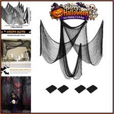 4 Pack Halloween Creepy Cloths, Scary Spooky Cloth Creepy Gauze, 30 x 120inch Fr