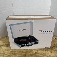 Victrola Journey Portable Record Player Blue - 3 Speed Turntable Bluetooth LP