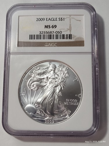 2009 NGC American Silver Eagle Dollar MS 69