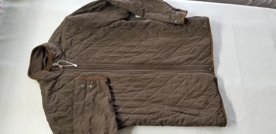 Abrigo Chaqueta PETER MILLAR Hombre Térmico Polar Aislado Cremallera Completa - Talla XL Marrón Foto 2 de 4