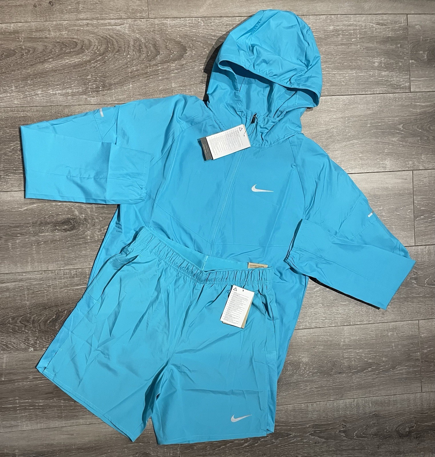 SACAI X NIKE Nike Drifit Cactus blu giacca leggera e pantaloncini Challenger set nuovi con etichette XL