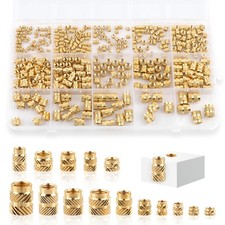 420 Pcs Brass Threaded Inserts for 3D Printing, M2 M2.5 M3 M4 M5 M6 Mix, Gold