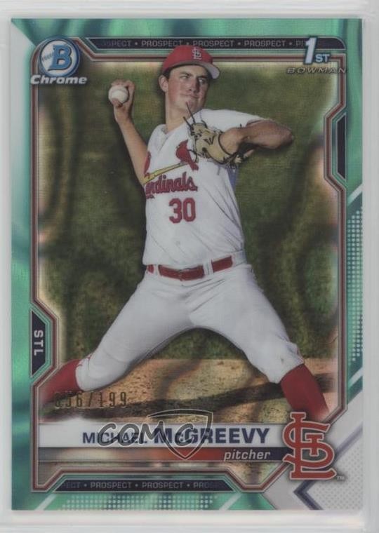 2021 Bowman Draft Chrome Aqua Lava Refractor 56/199 Michael McGreevy #BDC-91 md3