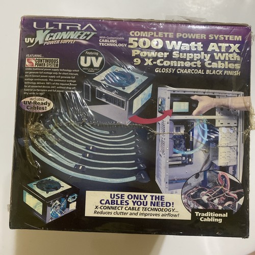 NOWY Ultra UV X-Connect 500 Watt ATX System zasilania z kablami - Zdjęcie 6 z 6