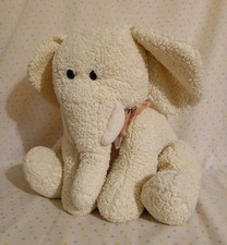 Fao Schwarz Baby Pastel Yellow Cream Elephant Stuffed Animal Plush Sherpa READ