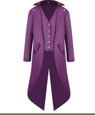 Men  s Gothic Jacket Medieval Tailcoat Victorian Steampunk Coat Costume 4XL
