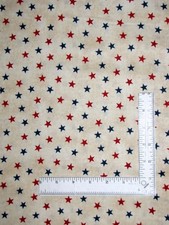 Patriotic USA Stars Toss Cream Tonal Fabric By The Yard Cotton by QT Fabrics