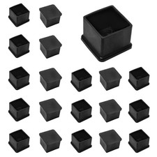 Square PVC Vinyl Rubber Chair Table Feet Furniture End Cover Caps Black 10~100mm