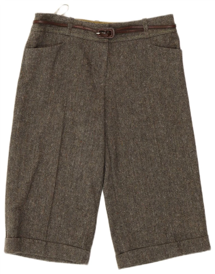 MONSOON Womens Bermuda Shorts UK 8 Small W28 Grey Herringbone Wool BM44 - Image 2 of 4