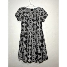 Dina Be pattern flare sheer t shirt dress womens medium boho artsy fairy grunge