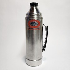 Vintage Uno Vac Canteen Unbreakable Stainless Steel Made In USA 8 Cup 13" No Cup