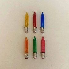 12V E5 LES Lilliput 6 Pack Multi Coloured Replacement Christmas Light Bulbs S...