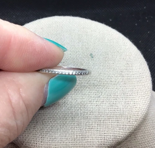 Vintage Sterling Silver 925 Diamond Band Sz 7.25 Y1322