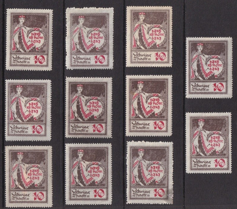 LATVIA LATVIJA LETTLAND Sc A5 #60  MH/MNH (1ST INDEP ANNIV - 10 KAP LARGE ISSUE)