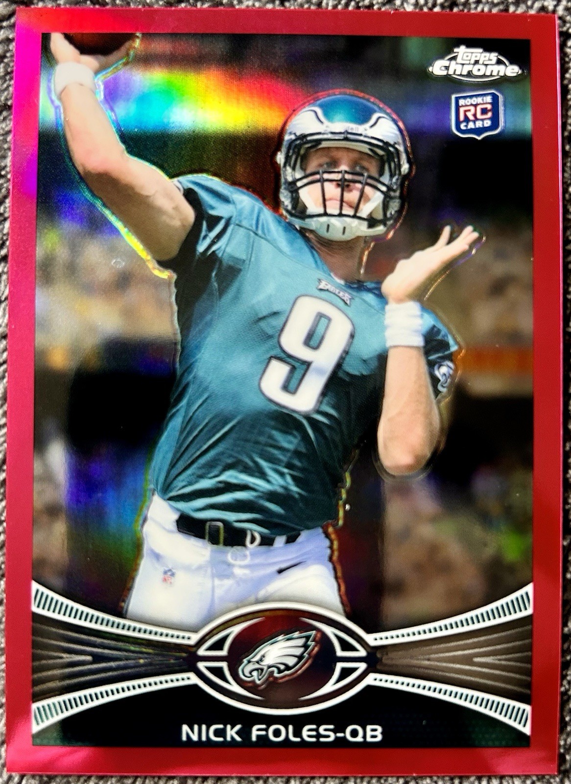 2012 Topps Chrome Nick Foles Pink Refractor Rookie RC #/399 #153 Eagles